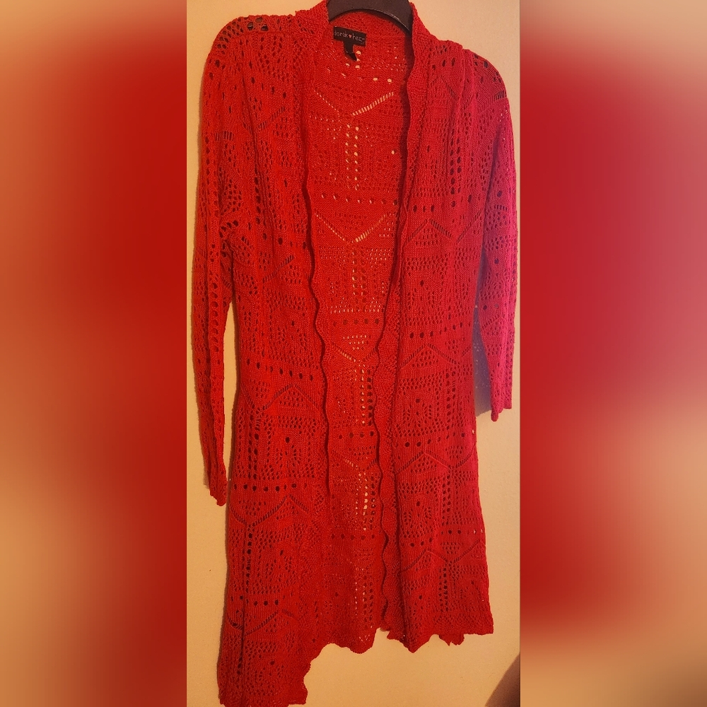 Woolen long cardigan